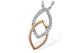 D235-16528: NECKLACE .20 TW (ROSE & WG)