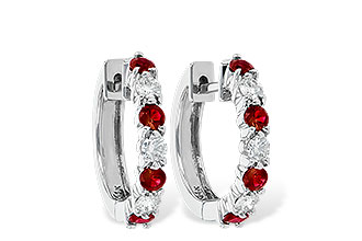 F046-93746: EARRINGS .64 RUBY 1.05 TGW