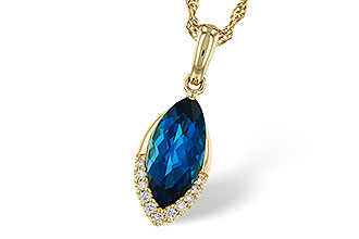 G320-61992: NECK 2.14 LONDON BLUE TOPAZ 2.20 TGW (12x6MM MQ)