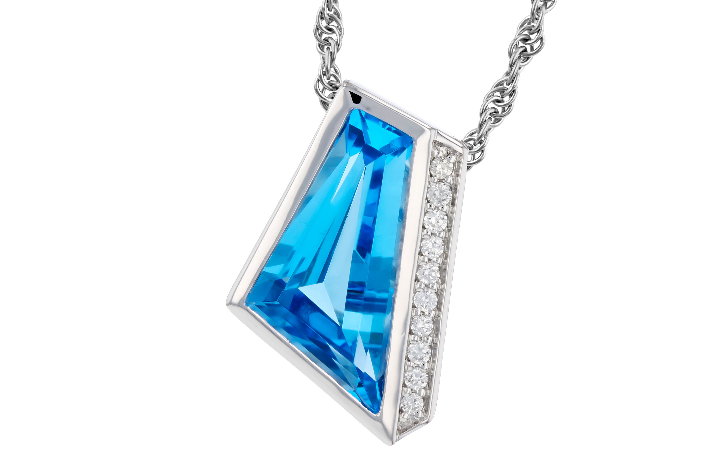 K321-47410: NECKLACE 2.42 SWISS BLUE TOPAZ 2.46 TGW
